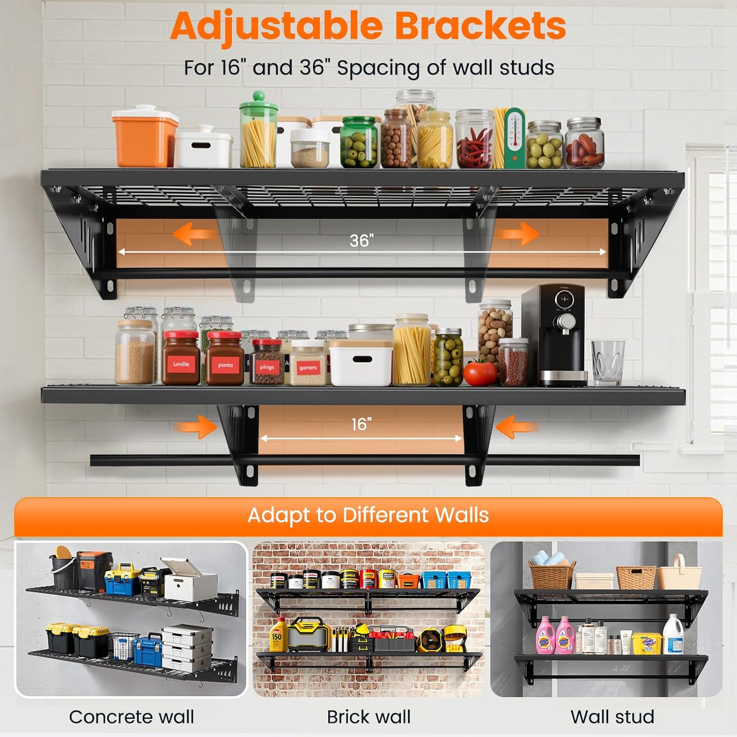 Garage Shelving 2x3ft 4-Pack, Garage Storage Rack 24