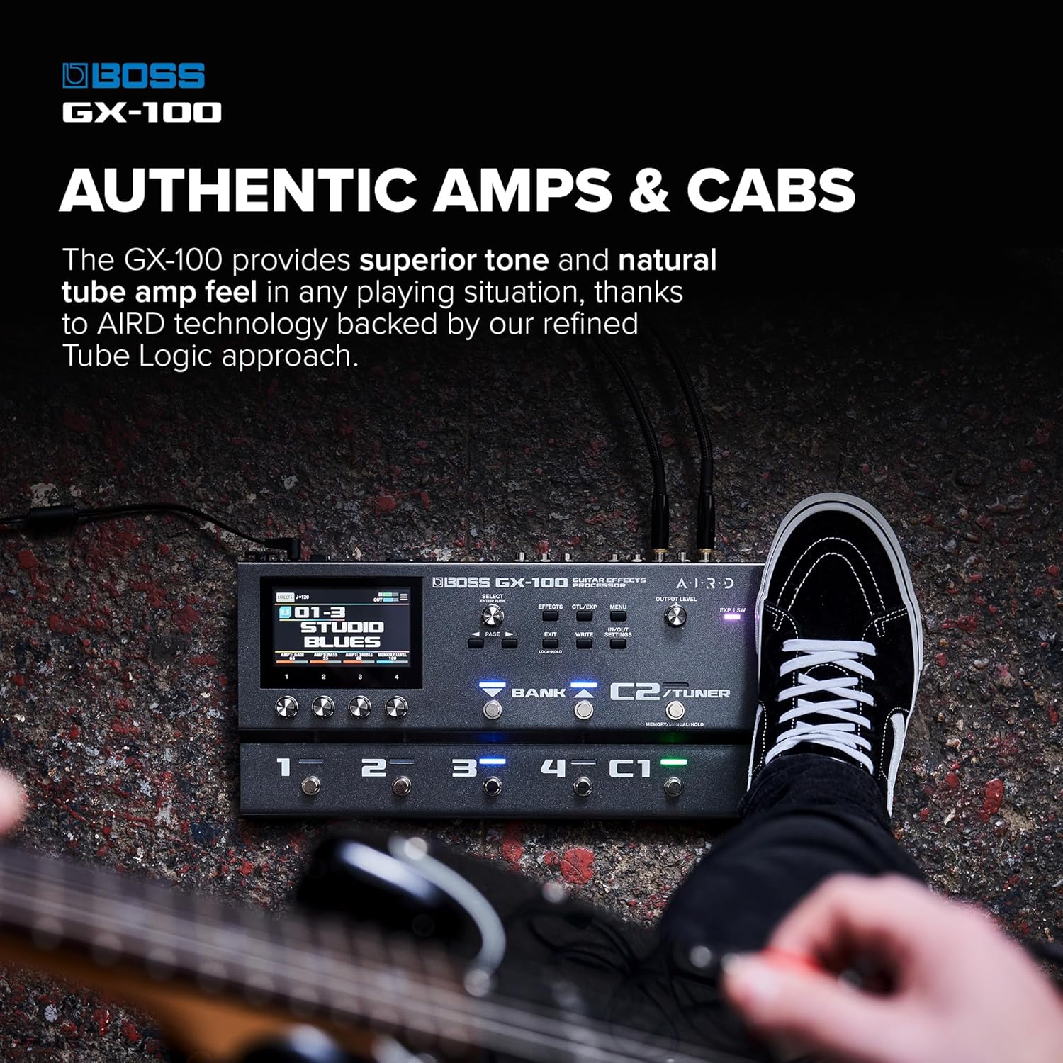 BOSS GX-100 | Advanced Guitar Effects Processor | Authentic Tube Amp Tone with AIRD Technology | 32 Amp Types & 170+ BOSS Effects Derived from the Flagship GT-1000