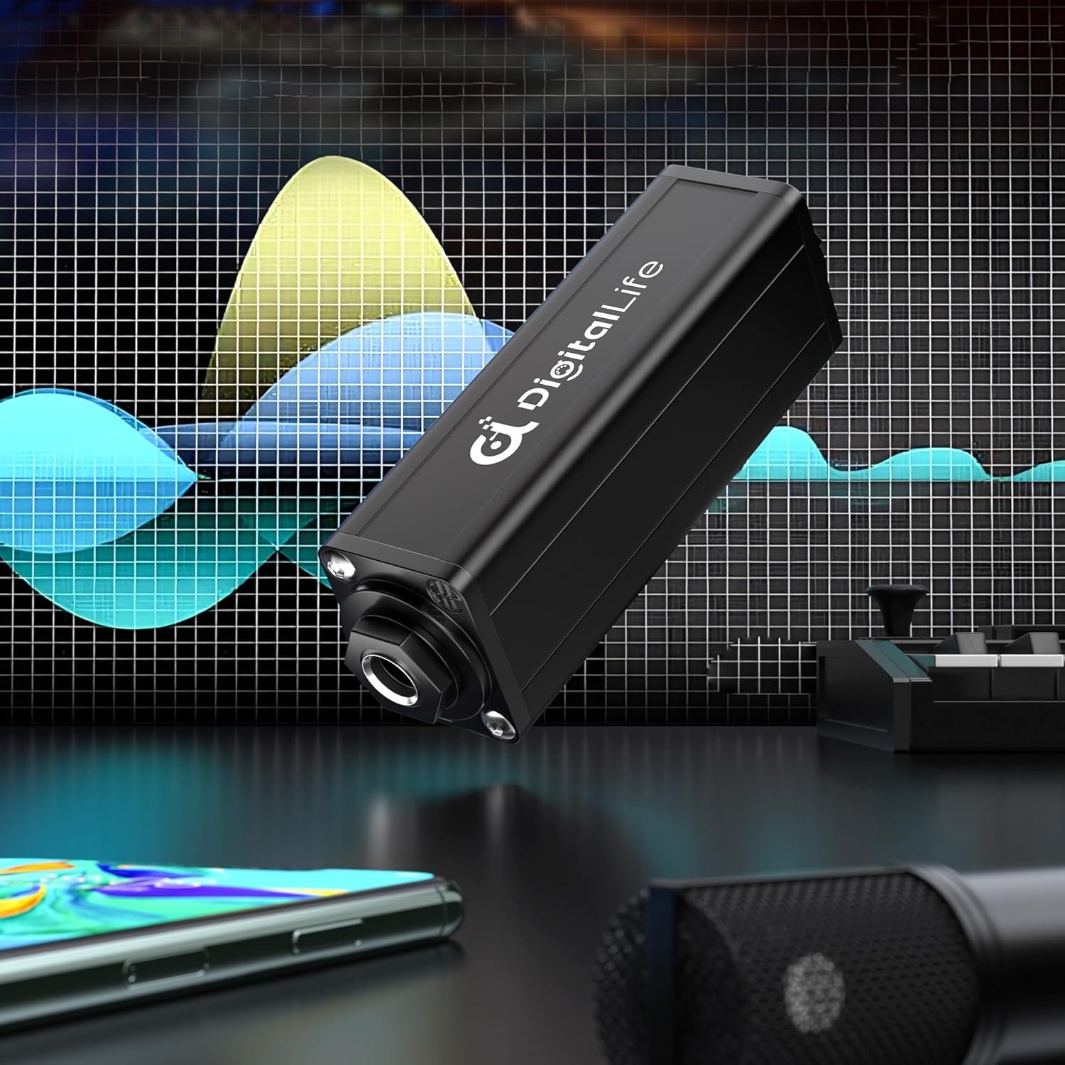 DigitalLife GLI-635 | Single-Channel 6.35mm Ground Loop Noise Isolator (Hum Eliminator, Passive, Metal, F/F, 2-Piece/Package)