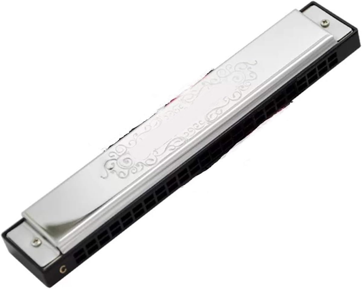 Harmonica Vintage 24 Holes Tremolo Harmonica Tremolo Harp Teaching Mouth Organ Key C Musical Instruments for Beginners (Color : Key of EB)