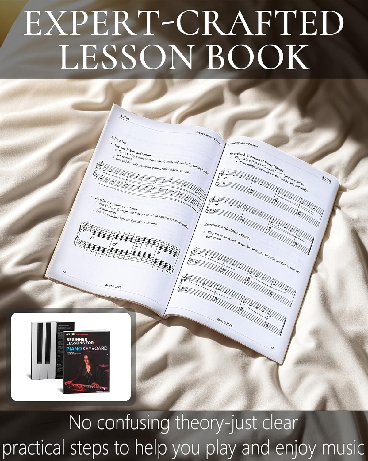 AKLOT Modern Weighted Keyboard Piano: 88-Key Graded Hammer Action Digital Piano with Classic Tones, 25W Speakers, Triple Pedal, Headphone, Beginner Lesson Book, High-Gloss Pearl White Finish(AUR-LS03)