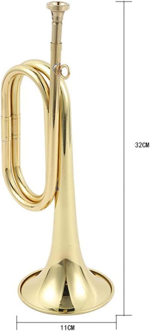 FLFL Student Trumpet Bugle Charger Copper Small Step Horn Trumpet Prop Horn Western Wind Instrument (Color : 04)