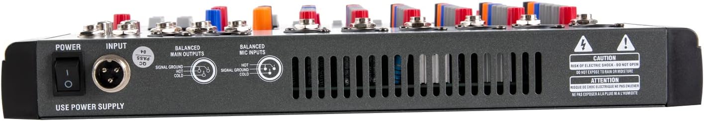 TFCFL 6 Channel Mixing Console Audio Mixer Bluetooth USB Audio Interface 48V Phantom Power Mixer Use for Stereo DJ Studio PC Recording Singing Webcast Party (6 Channel Mixer)