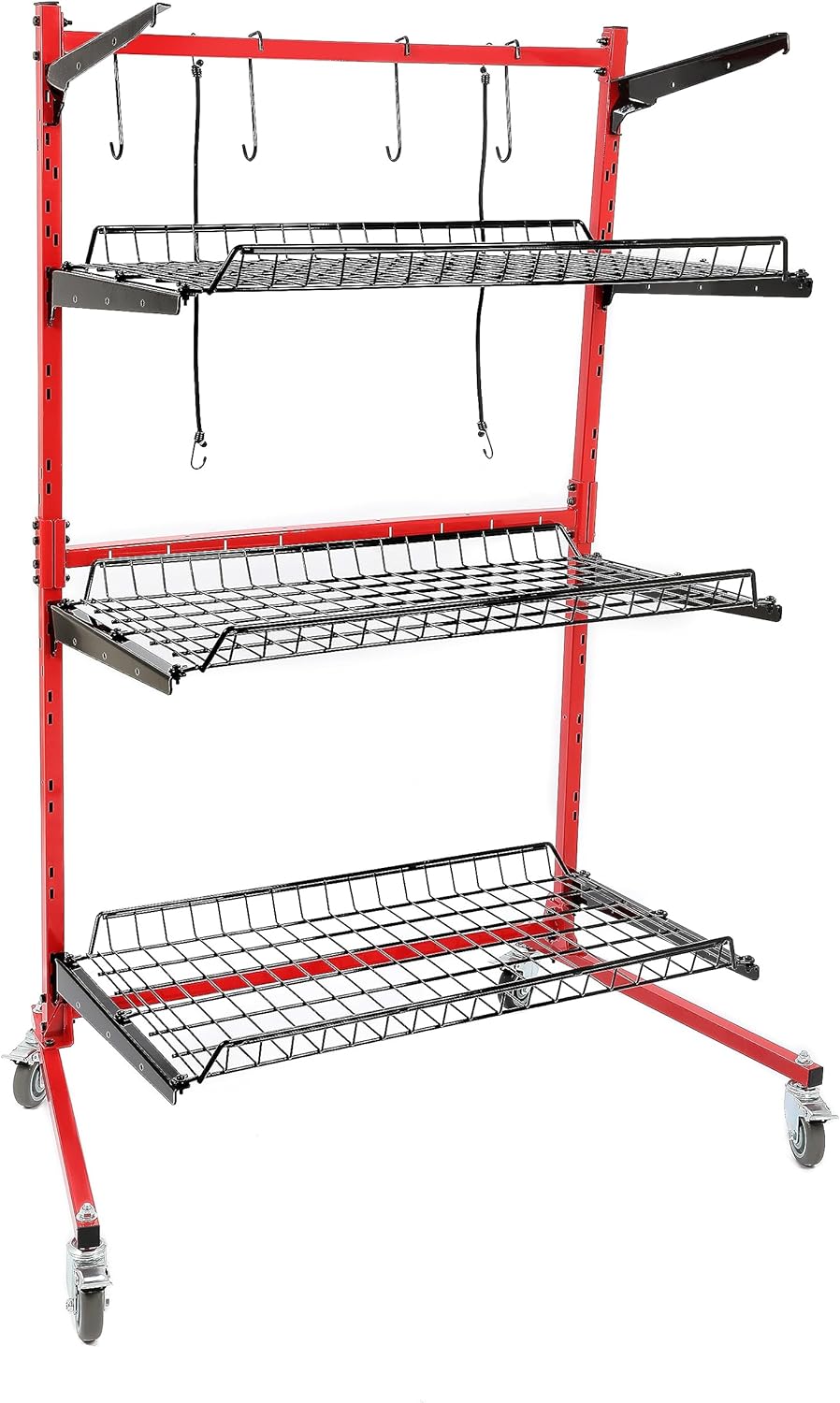 KUAFU Universal Auto Body Rolling Parts Storage Rack for Repair Shops Garages Heavy Duty Steel Powder Coated Car Part Cart