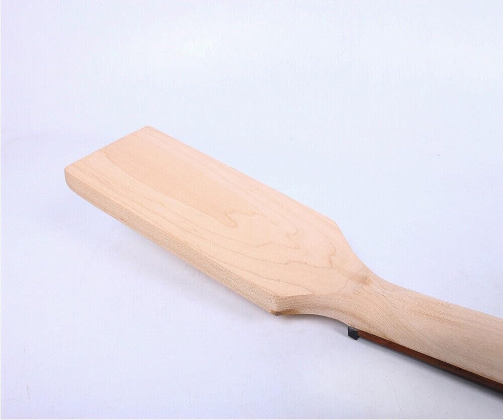 Electric Guitar Neck Unfinished P bass Guitar Neck maple 24Fret 34inch Paddle Head Rosewood No Inlay DIY guitar Neck (24Fret 34inch)