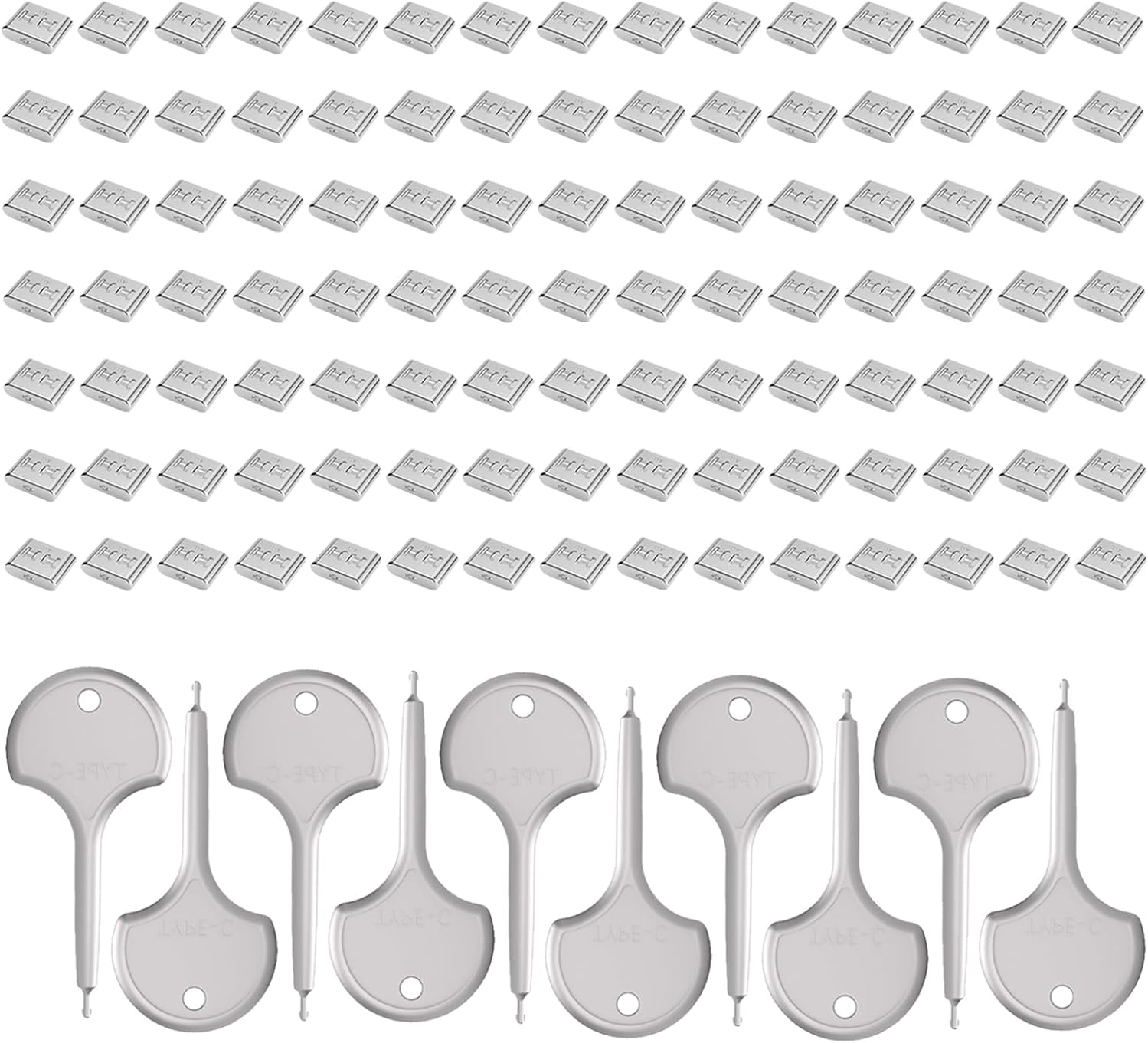 105 PCS USB Type C Anti-Theft Security Lock with 10 Anti-Break Metal Key Physical Containment,Universal Compatibility for All Type-C Devices, Enhanced Data Protection