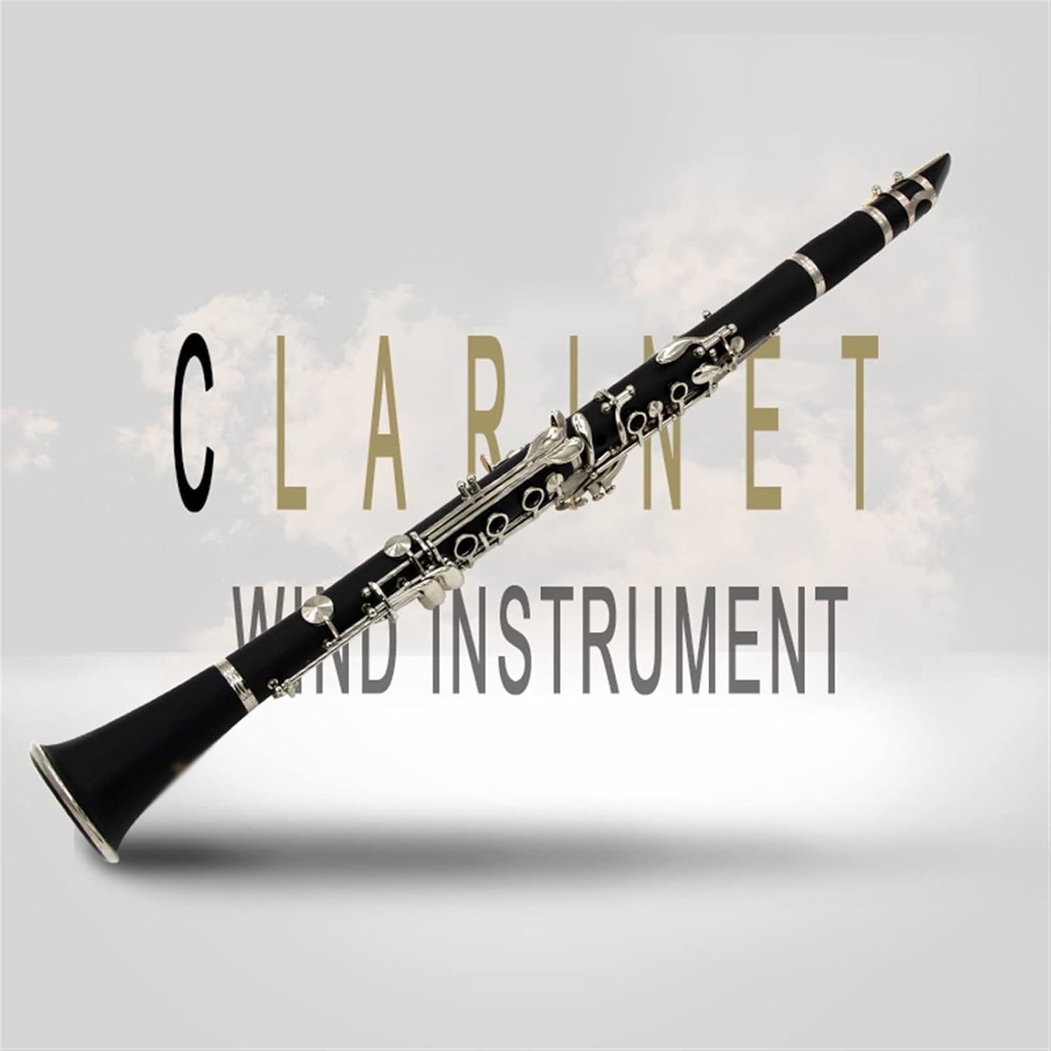 TSTS 17-Key B-Drop Clarinet Black Wind Instrument Suitable for Beginners Nickel-Plated Button Clarinet Western Saxophone Wind Instrument Clarinet for Beginner