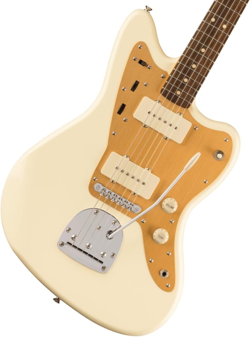 Squier J Mascis Jazzmaster Electric Guitar, with 2-Year Warranty, Vintage White, Laurel Fingerboard