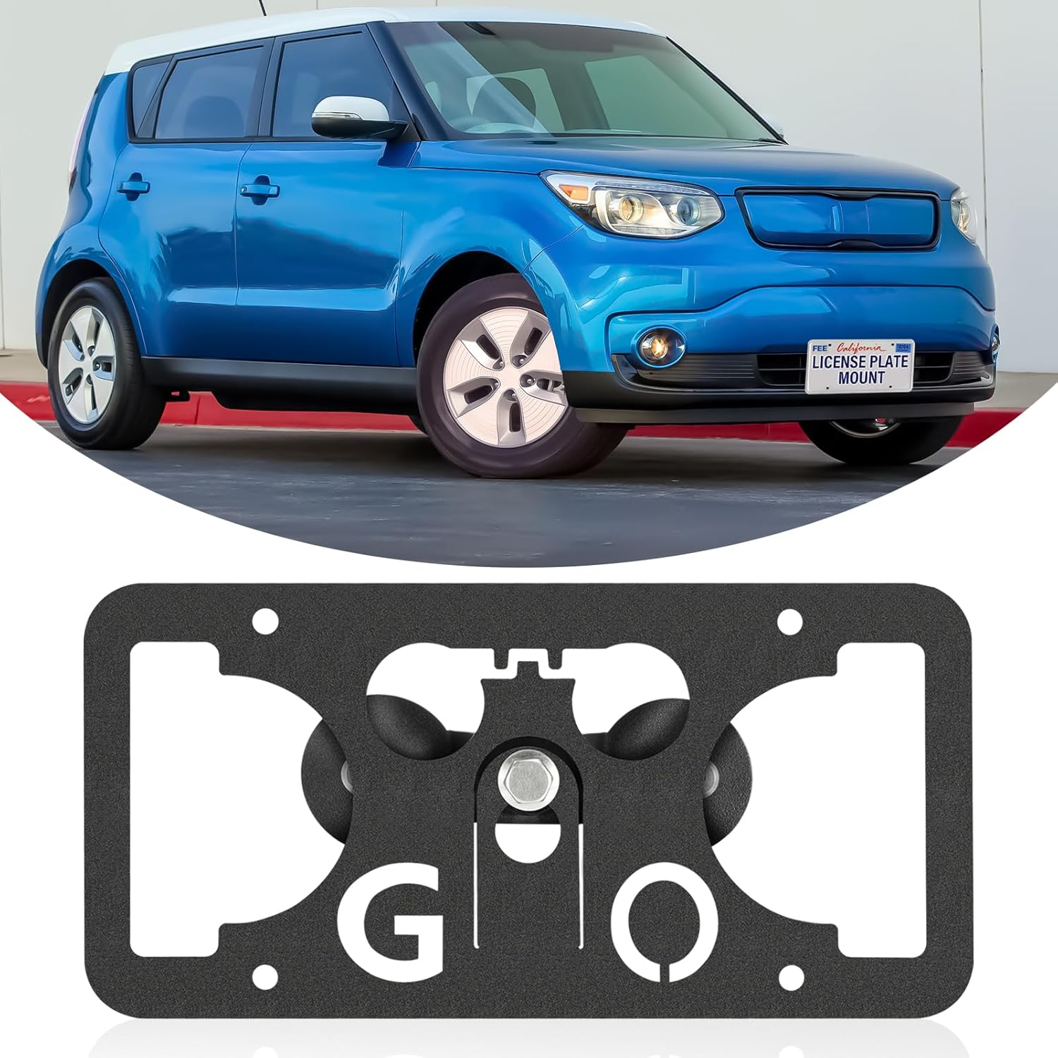 No Drill Front License Frame Compatible with Kia Soul 2013-2019 Anti-Theft License Plate Grille Mount Holder Car Tag Covers Rust-Proof, Rattle-Proof Car Accessories