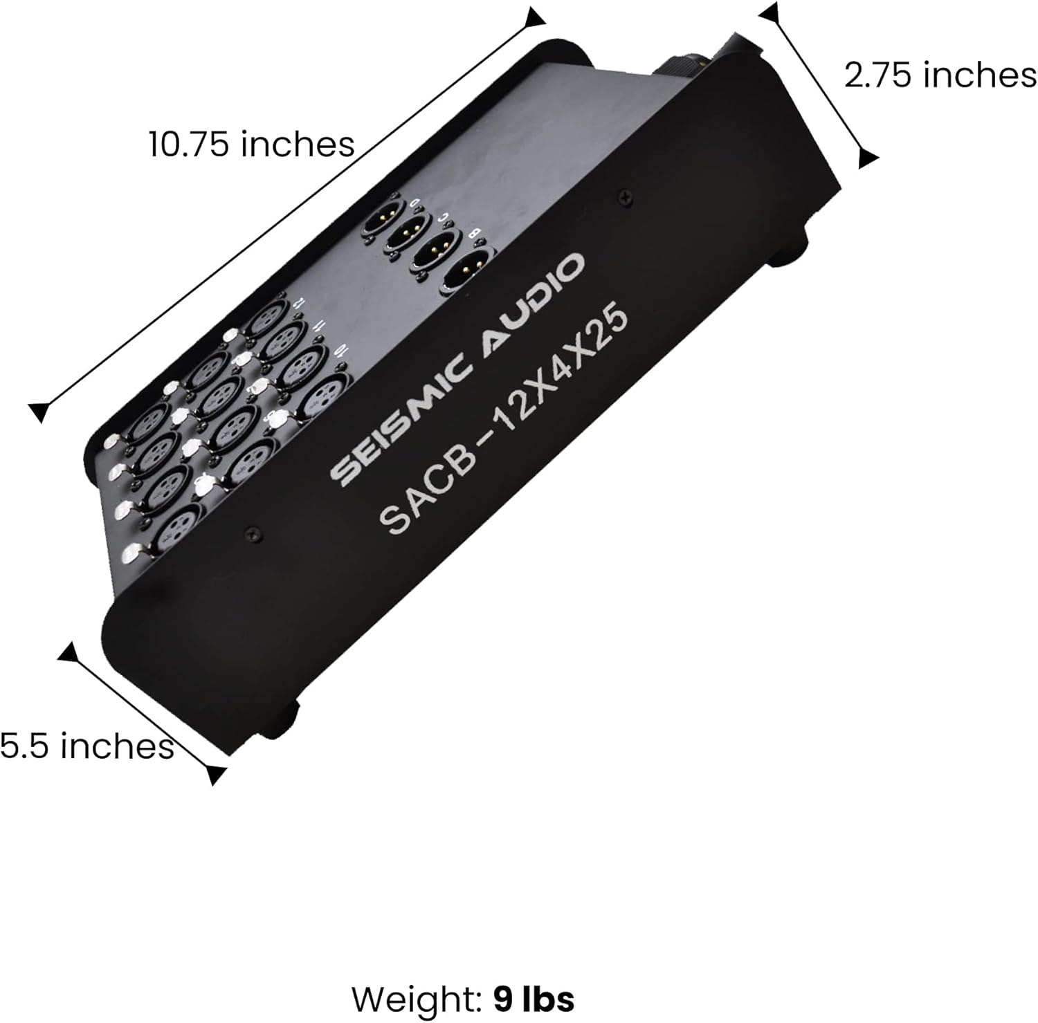 Seismic Audio Speakers 12 Channel Low Profile XLR Send Sub Snake Cable, XLR Splitter Cable, 25 Feet