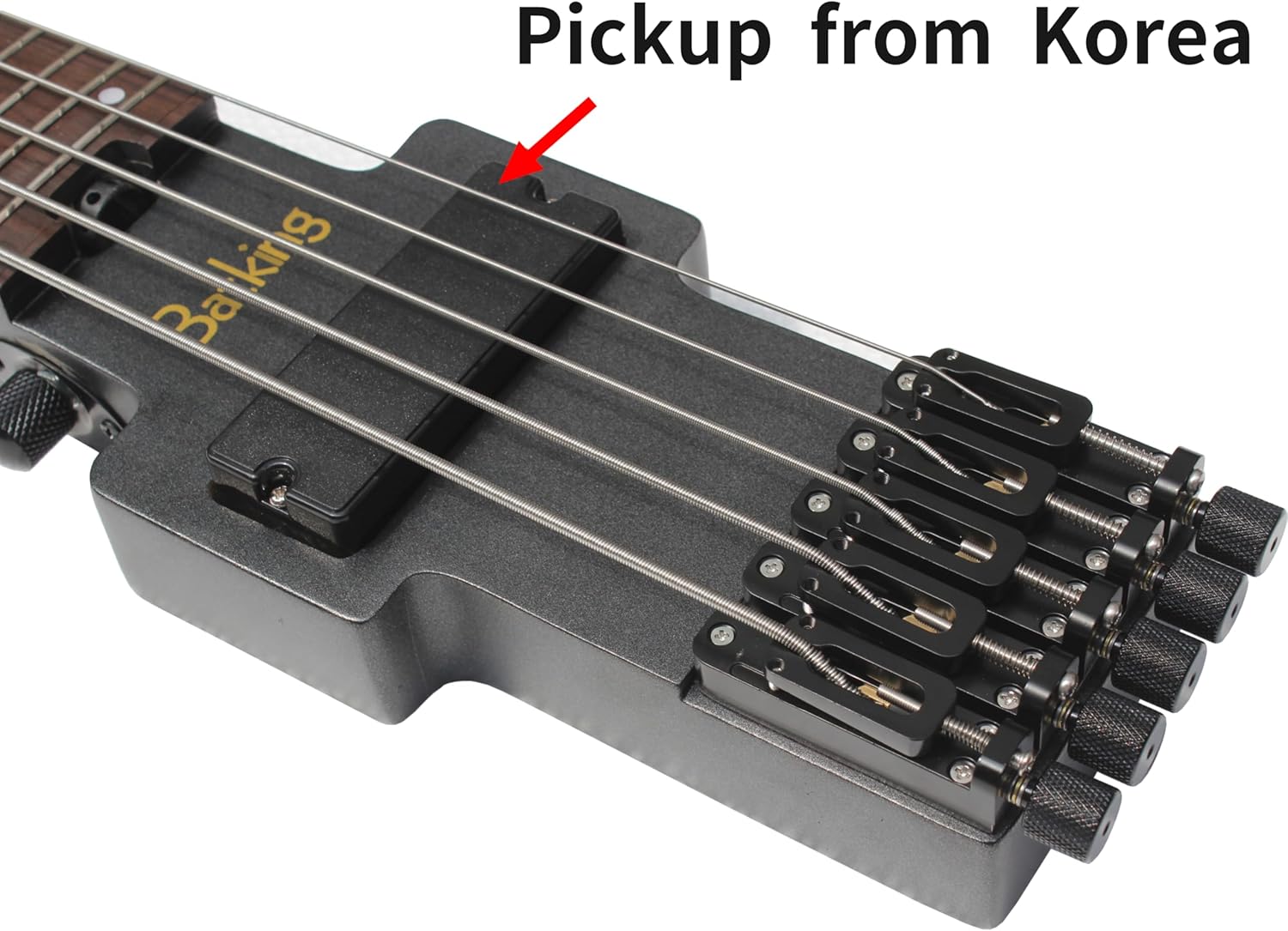 Batking Travel Bass Guitar Electric Headless Bass, 5 Strings Electric Bass with Gigbag & Truss Road & Wire