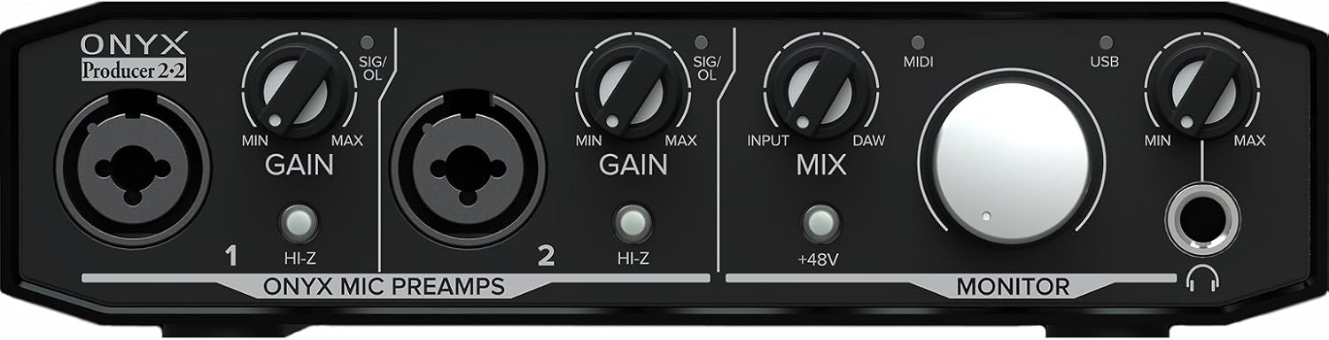 Mackie Audio Interface, Onyx Producer 2X2 USB Audio Interface with MIDI (Onyx Producer 2-2)