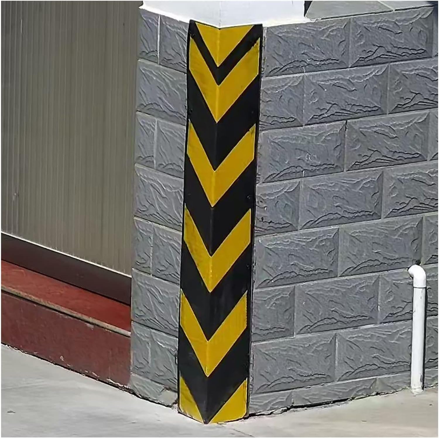 Car Park Corner Guards, Workshop Corner Rubber Reflective Lift Edge Guards, 1cm Thick ((1pcs-120cm)