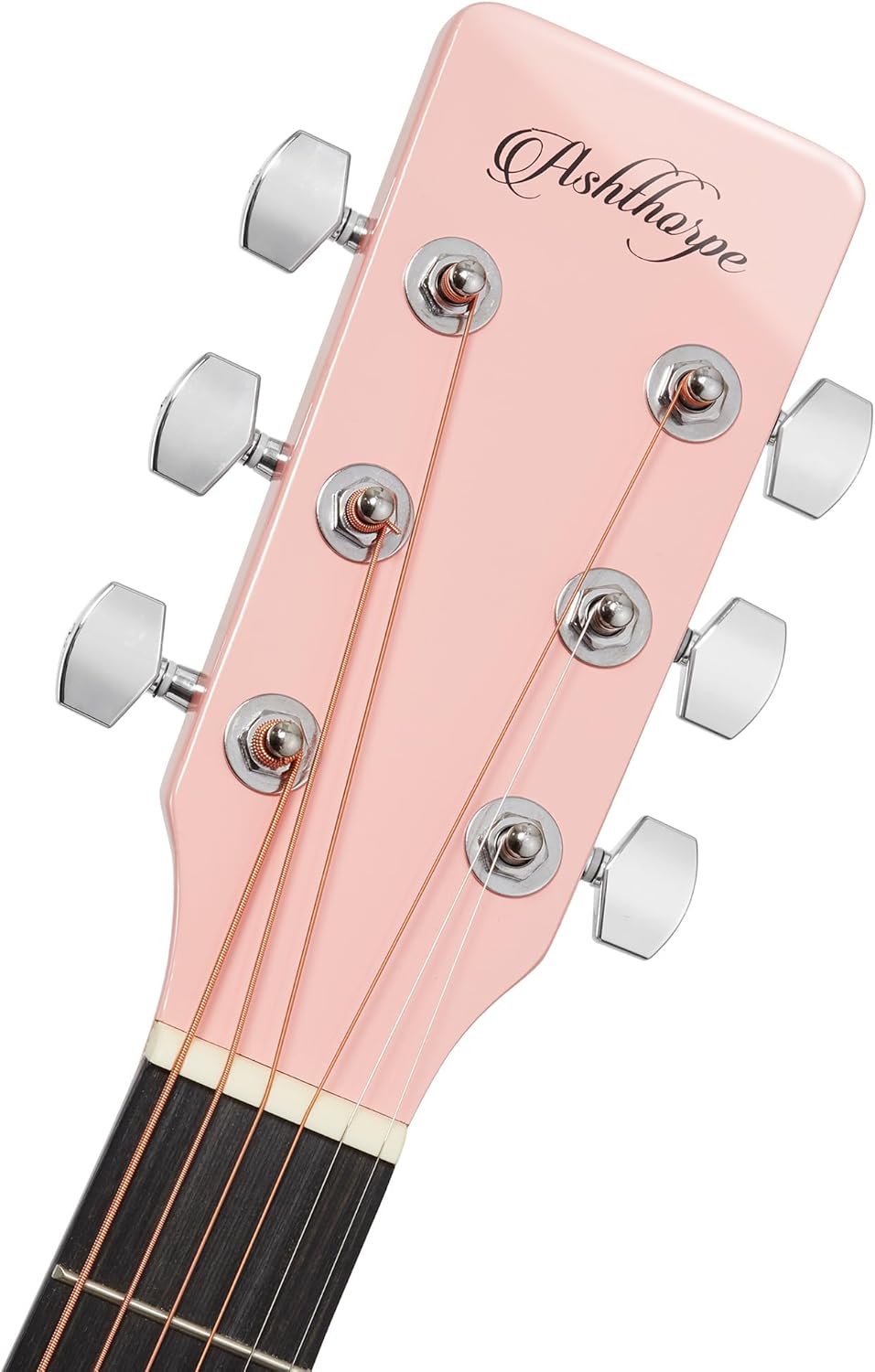 Ashthorpe Full-Size Thinline Cutaway Acoustic Electric Guitar Package with 10 Watt Amp - Pink