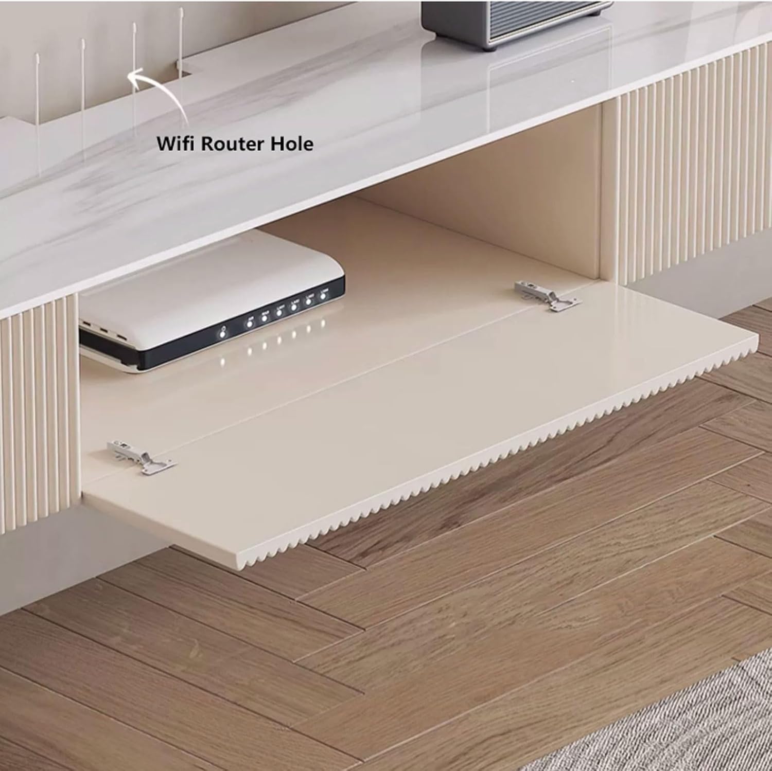 TV Stand TV Cabinet Modern Simple Floating TV Stand, Wall Mounted Hanging Entertainment Center and Cabinet Shelf, Luxury TV Console with Storage, Media Console for DVD Player, Space-Saving Under TV Sh