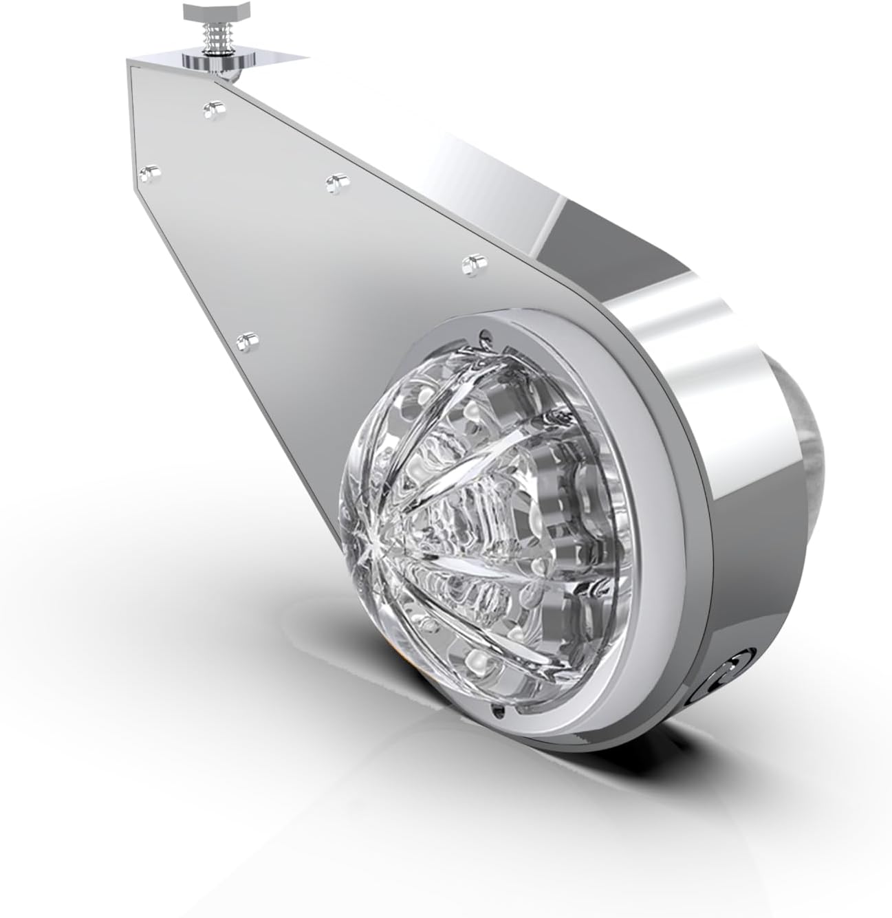 RoadWorks | ICON MXT Billet Mirror Bracket Lights with Amber and Red Low Profile Watermelon Lights with Clear Lenses, and Chrome Billet Frame | Pair | N19944CLP