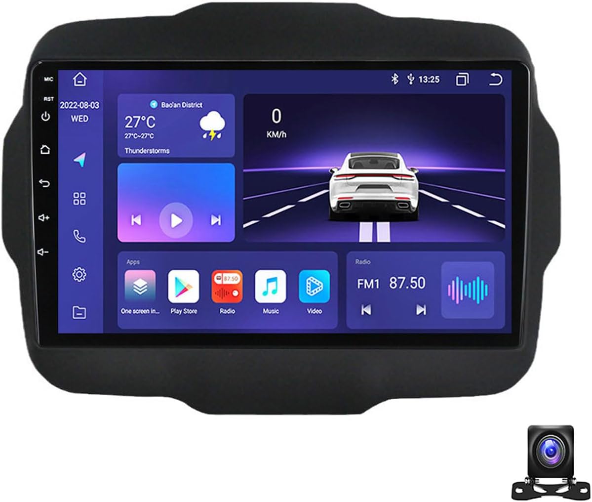 9 Inch Car Stereo Double Din Radio Compatible with Jeep Renegade 2014~2018 Car Multimedia Navigation Compatible with Carplay Android Auto, Navigation, SWC, Backup Camera,M800S 8G+256G