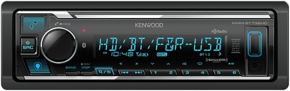 Kenwood KMM-BT732HD Digital Media Receiver with Bluetooth and HD Radio (Renewed)