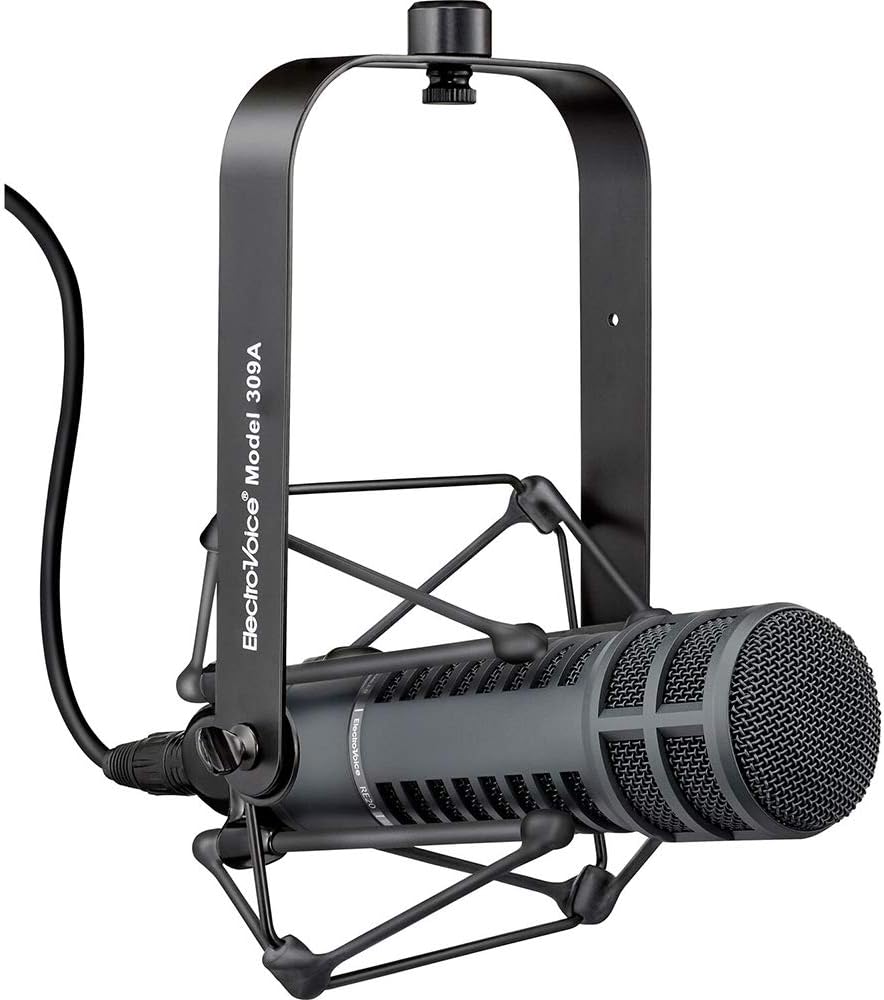 Electro-Voice RE20 Broadcast Announcer Microphone (Black) Bundle 309A Mic Shockmount