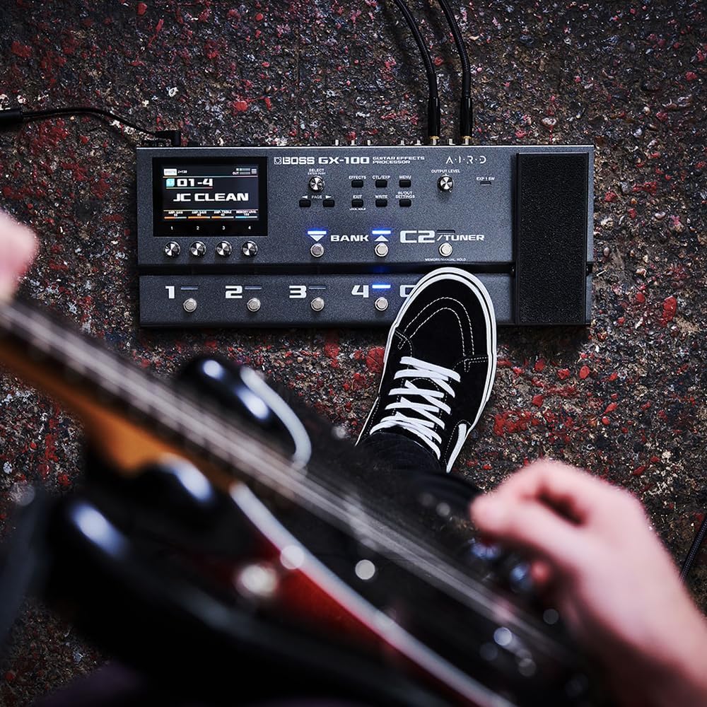 Boss GX-100 Guitar Effects Processor Pedal Bundle w/Boss BT-DUAL Bluetooth® Audio MIDI Dual Adaptor and Liquid Audio Polishing Cloth