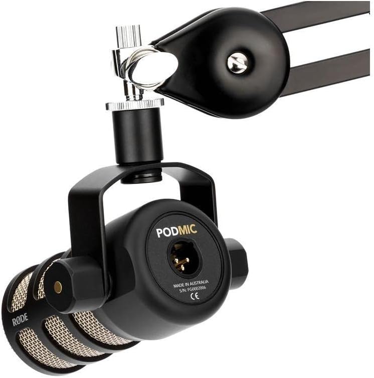 Rode 2X PodMic Dynamic Podcasting Microphones Bundle with 2X Broadcast Arms with Internal Springs and Integrated 10' XLR Cables, 2X High-Performance Closed-Back Studio Monitor Headphones (6 Products)