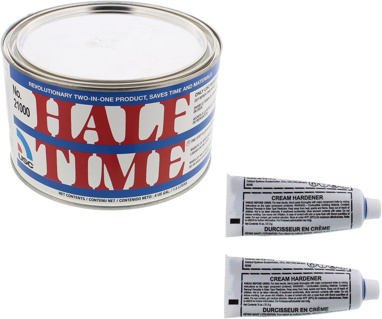USC 21000 Half TIME One Step Filler and Glazing Putty 1/2 Gallon w/Hardener