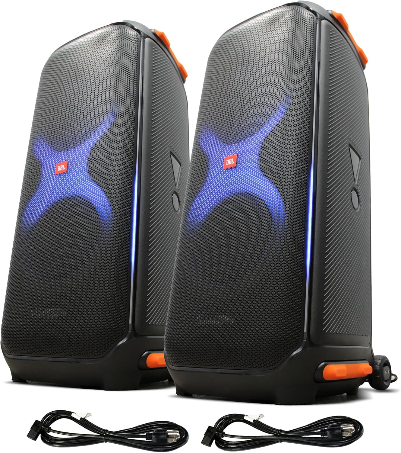 JBL PartyBox 710 800W Portable Wireless Bluetooth Speakers (Two Pack) Bundle with Extended Protection