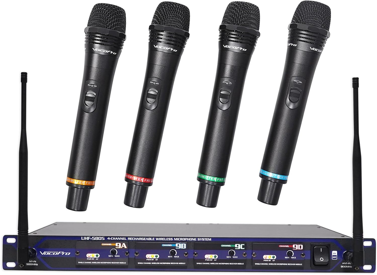 Vocopro UHF58059 Rec 4 Ch Wrls Mic System