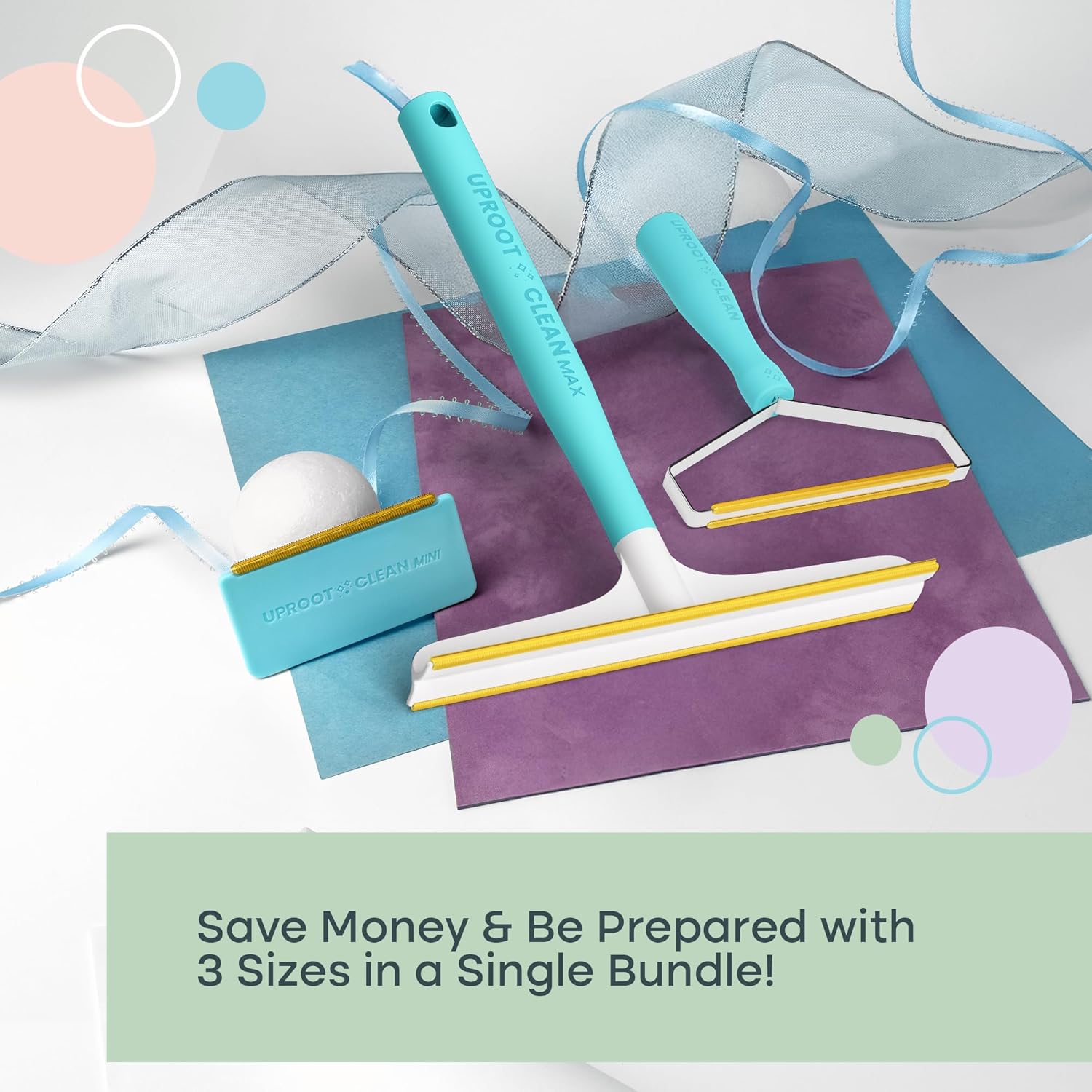 Uproot Clean Hairmageddon Survival Kit & Washing Machine Cleaner Tablets Pro: 3 Uproot Clean Pet Hair Remover Sizes & Washer Machine Cleaning Tablets for Pet Owners - Spotless House & Perfect Laundry