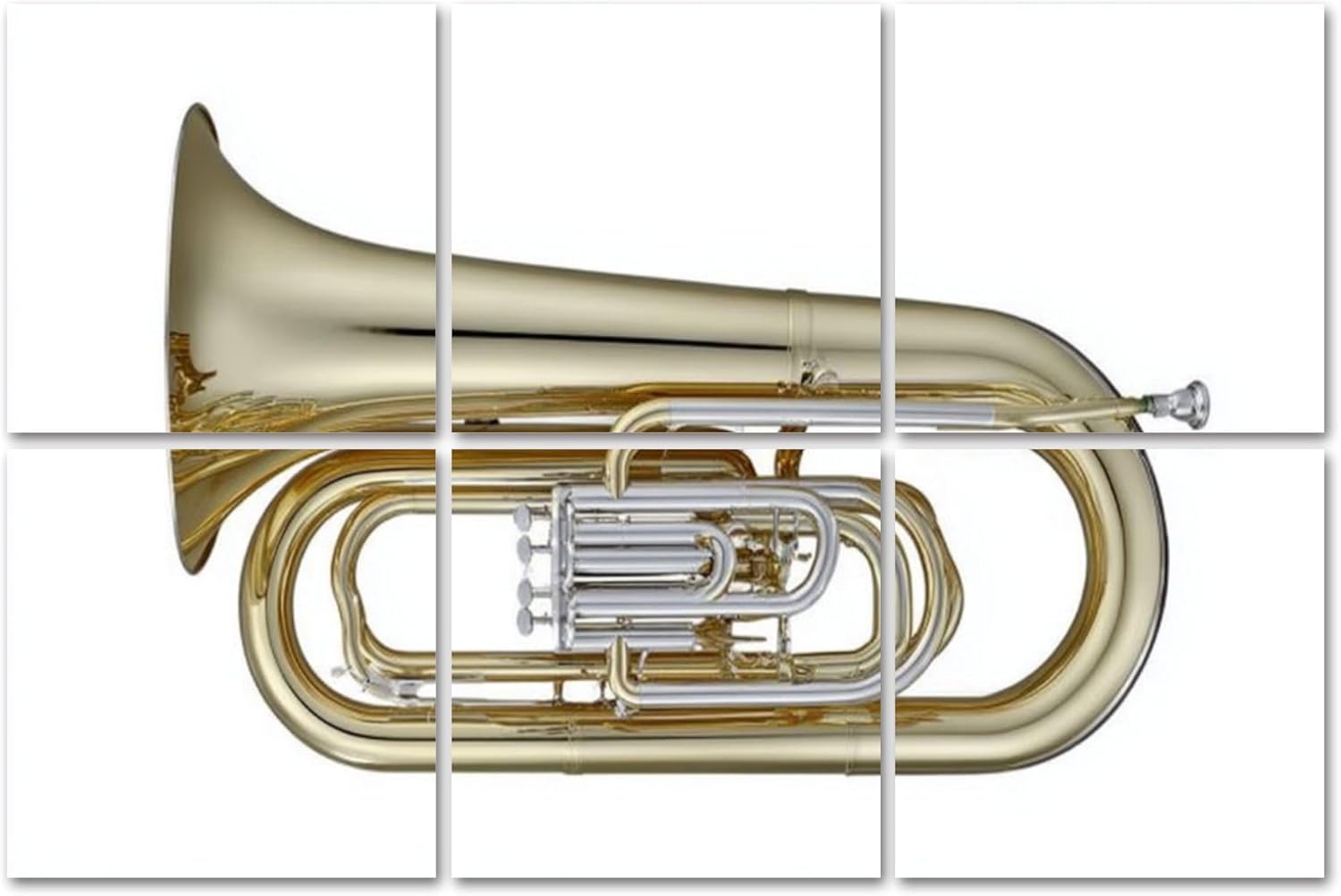 6 Panels Art Acoustic Panels Golden Euphonium Euphoniums Brass Music Instrument White Soundproof Wall Panels Padding Decorative Sound Absorbing Panels 72