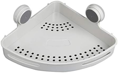 Pot and Pan Organizer Corner Wall Mount Bathroom Shelf Storage Holder Shelves Bathroom Shower Kitchen Storage Rack Organizer Bathroom Accessories (Color : White) (Light Grey)