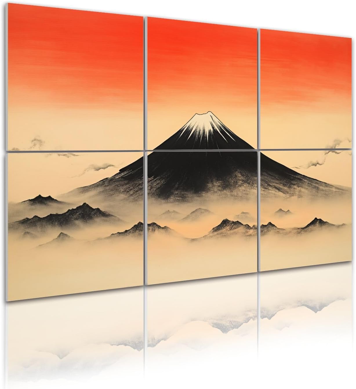 6 Pack Art Acoustic Panels Self Adhesive Mount Sunset Misty Landscape Dramatic Sky Decorative Soundproof Wall Panels Sound Absorbing Panel 48