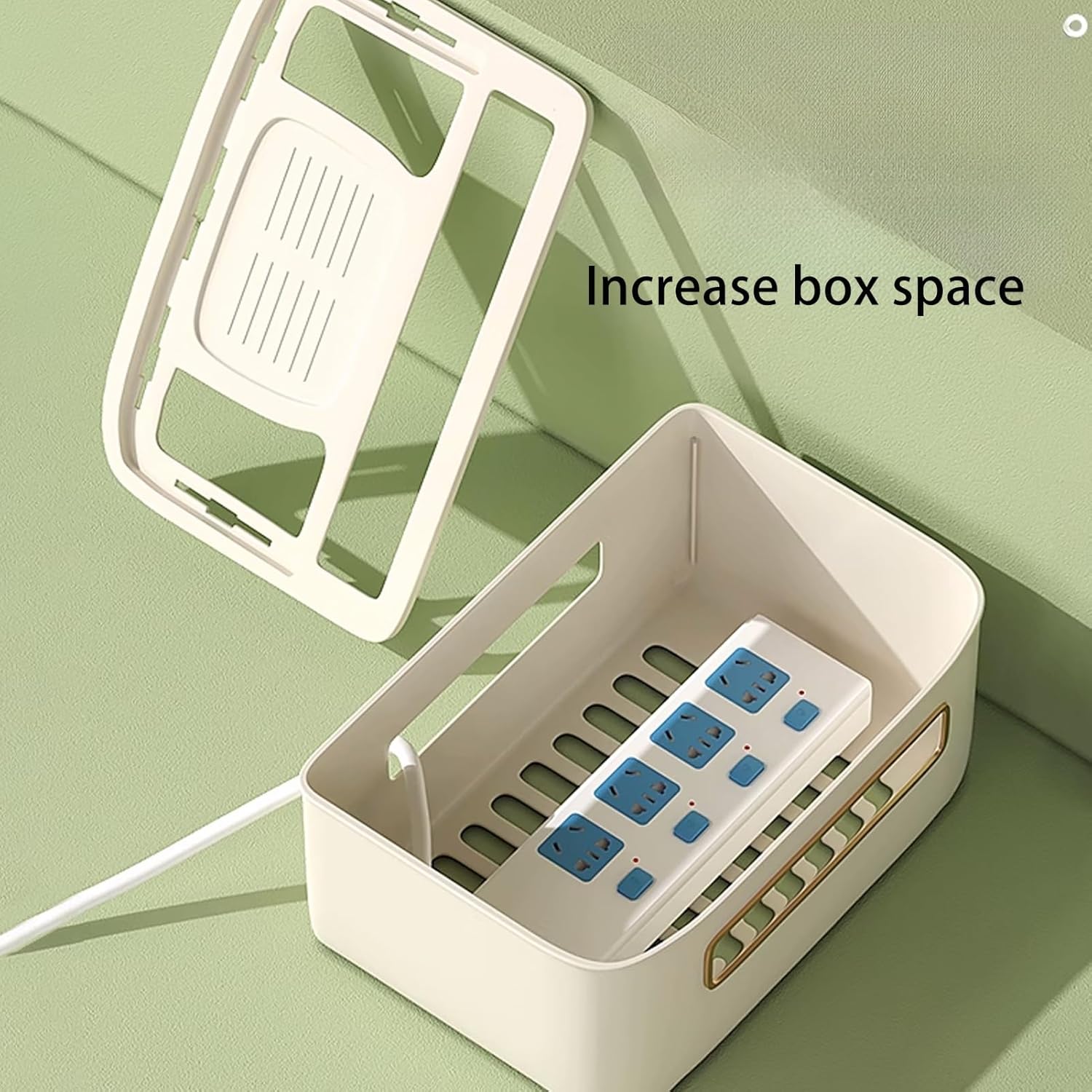 WiFi Router Storage Box, Router Hider Box, Multi-Layer Desktop Cable Storage Box, Router Decorative Box Wall Mount, PP Cable Power Socket Organizer Box Shelf(White,13.8cm/5.4in)