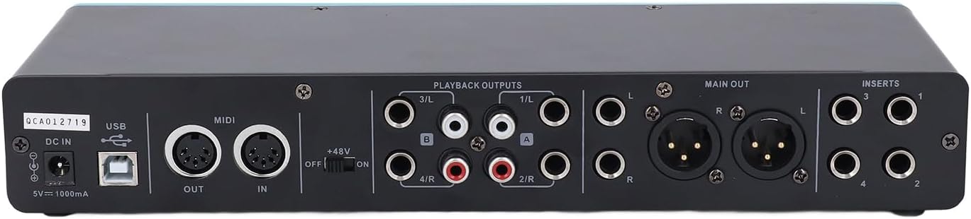 Professional Sound Interface, 192kHz High Fidelity Sound Interface 4 in 4 Out USB Sound Interface