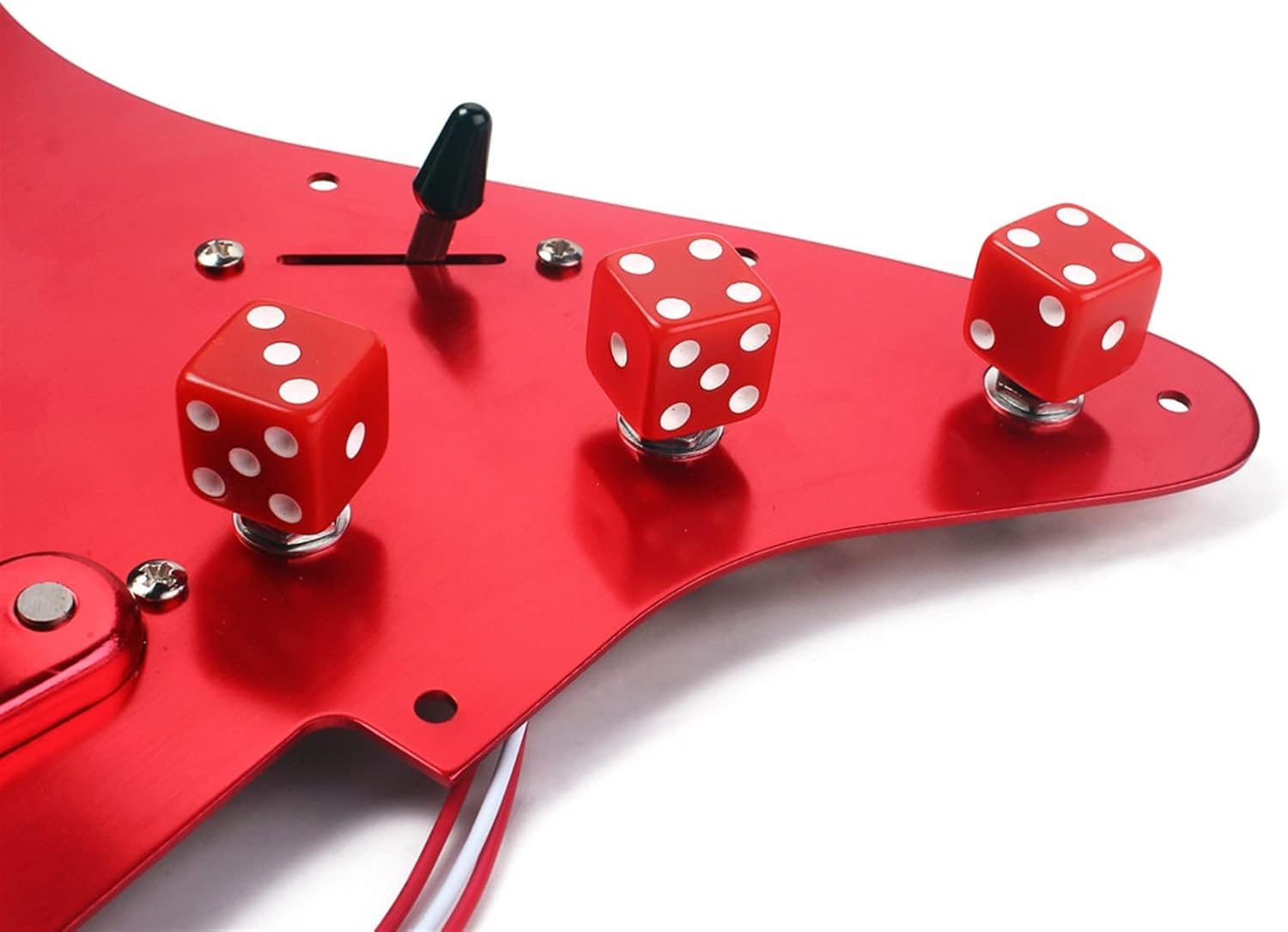 TSTS Guitar Pre-Wired Loaded Red SSS Pickguard with Pickup Kit for Electric Guitar DIY Parts Prewired Pickup Pickguard