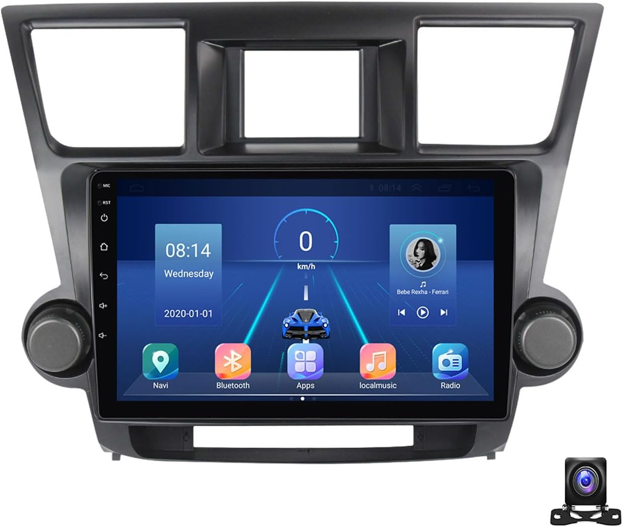 9 Inch Android 13 Car Radio Compatible with Toyota Highlander 2007~2013 Bluetooth Car Stereo Compatible with Carplay Android Auto, Navigation, Steering Wheel Controls, Backup Camera,M90S 1G+32G