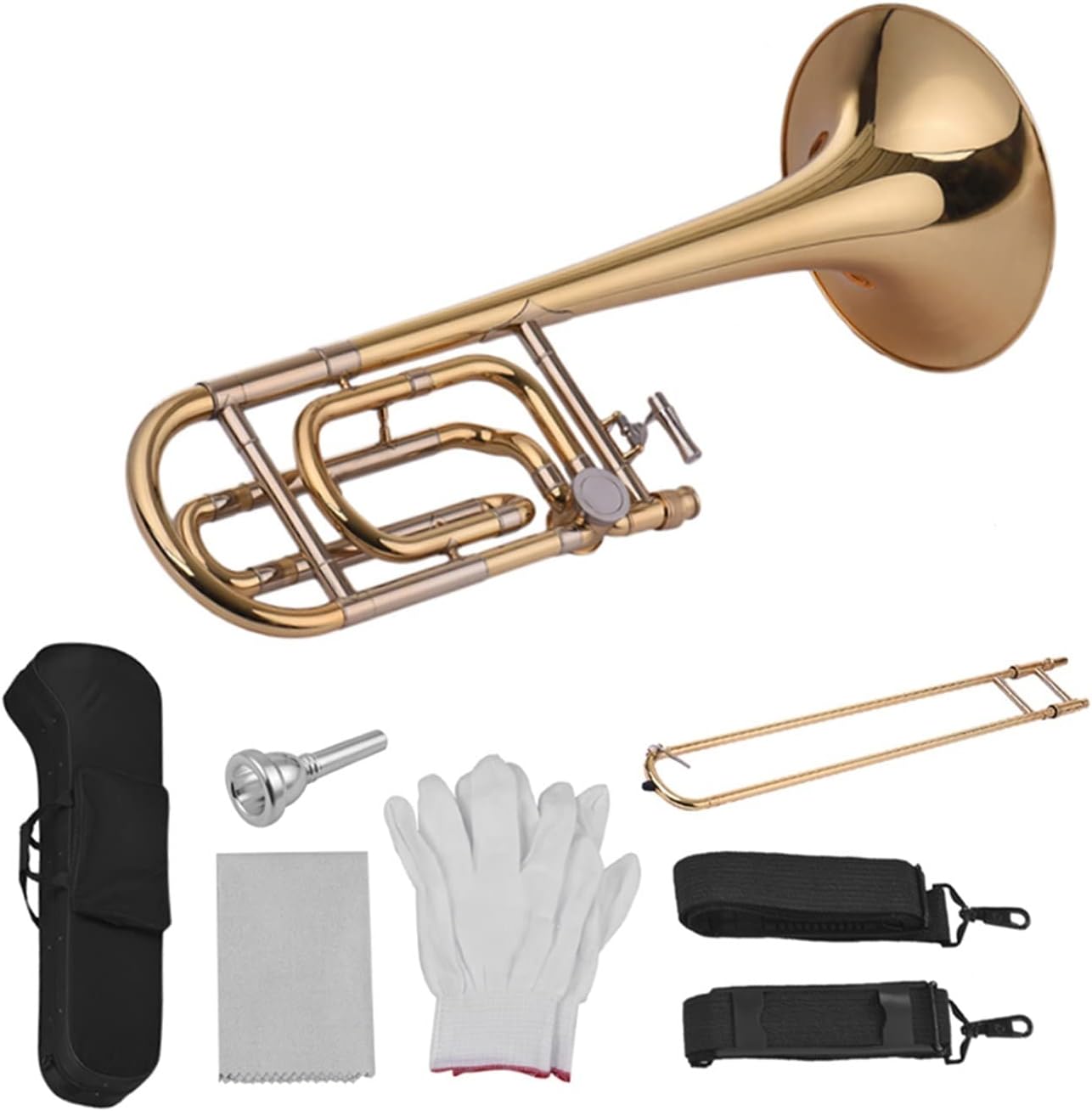 TSTS Intermediate Bb Flat Tenor Slide Trombone with F Attachment Beginner Trombone