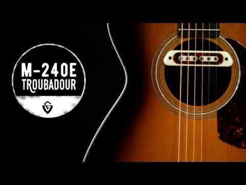 Guild Guitars M-240E Troubadour Acoustic Guitar, Vintage Sunburst, Archback Solid Top Concert, Westerly Collection
