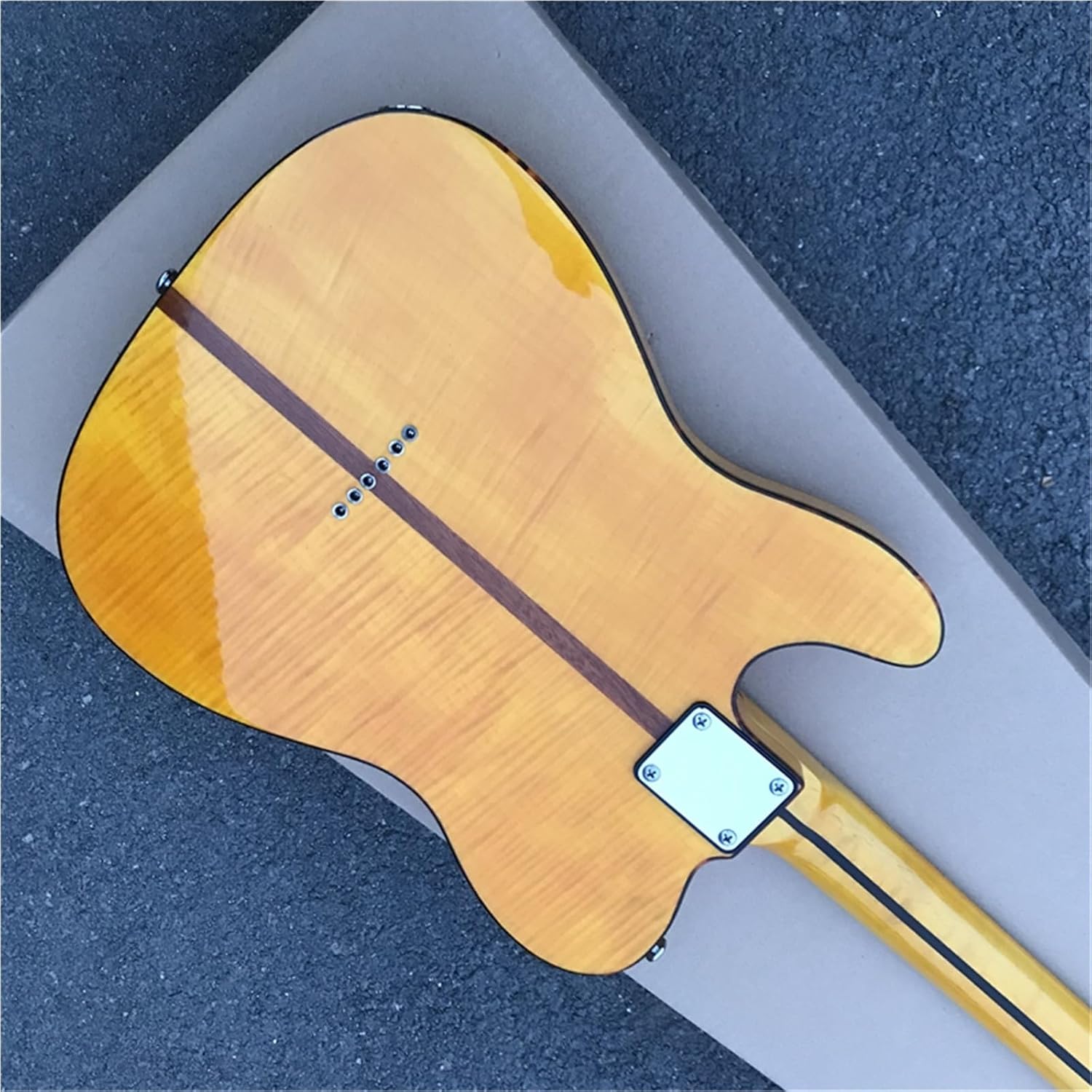 Beginner Electric Guitar Kits Orange Double Sided Tiger Grain Sandwich Solid Wood Body Professional Electric Guitar