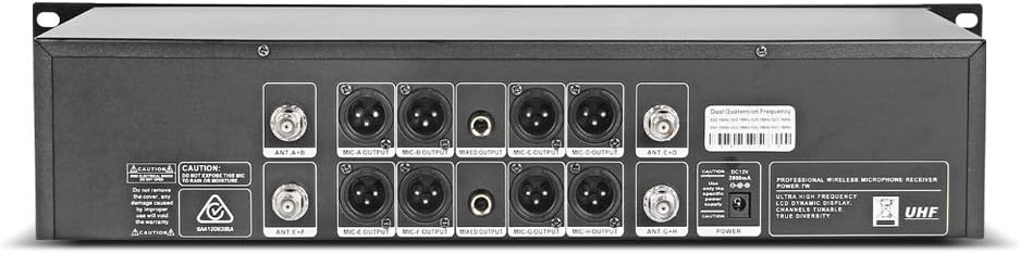 Wireless Microphone System UHF 8 Channel 8 Lavalier Bodypacks 8 Lapel Mic 8 Headsets for Karaoke System Church Speaking Conference Wedding Party 3 Year Warranty