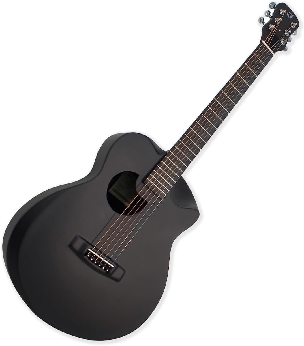 Journey Instruments Carbon Fiber Travel Guitar – RT661M Traveling Acoustic Guitar – Fixed-Neck Road Trip Acoustic Guitar – Heavy Duty Gig Bag (Bronze Black Matte)