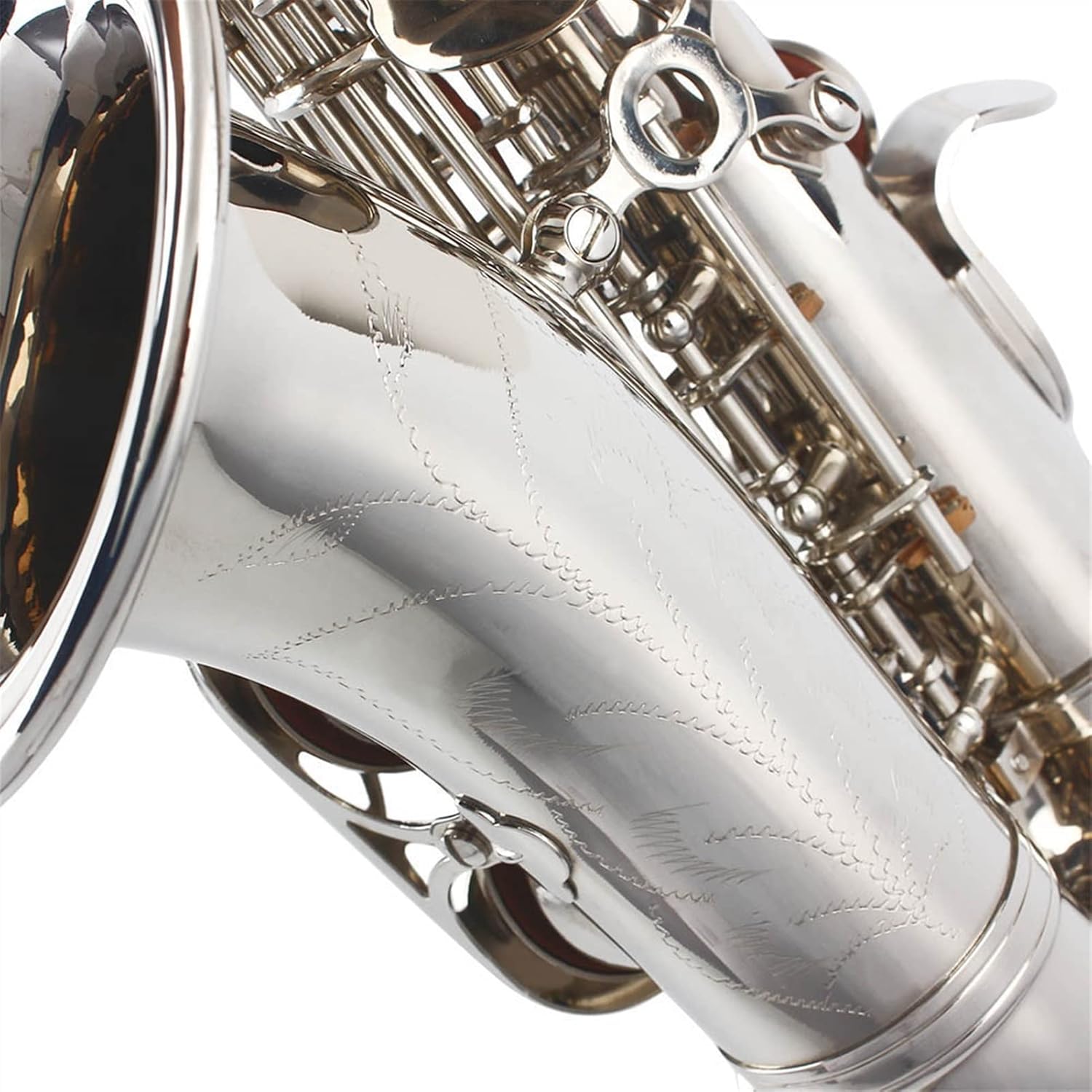 Sax Beginners Kit Bb Saxophone Silver Plated Brass Professional Woodwind Instrument B Flat Sax with Case Musical Instrument Accessories Wind Instrument