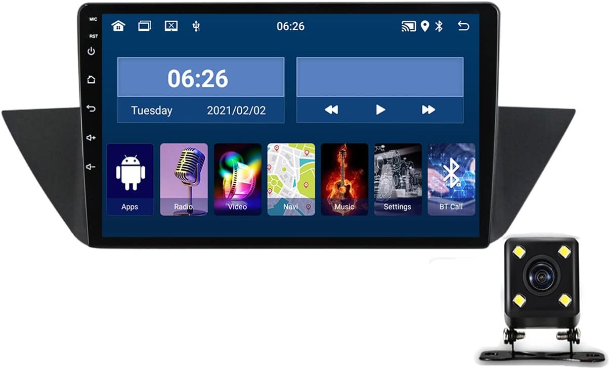 Double Din Car Stereo with Bluetooth, 9 Inch Car Multimedia Receiver for BMW X1 E84 2009-2012 Touchscreen Car Audio MP5 Player with Backup Camera/4G/WIFI/SWC/Carplay,1g+16g