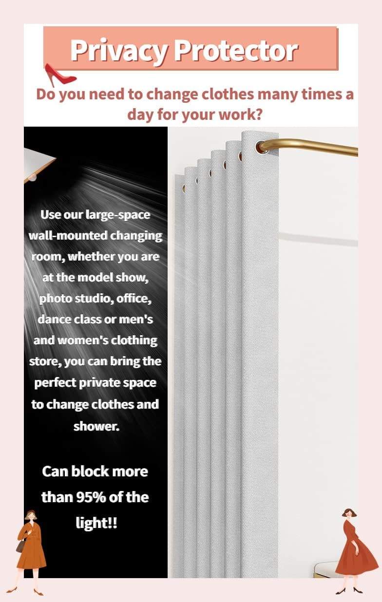 Portable Dressing Room Privacy Screen Corner Changing Room Square - Wall-Mounted Clothing Store Fitting Room for Privacy Protection & Room Divider, Portable Dressing Room for Boutique/Shop/O