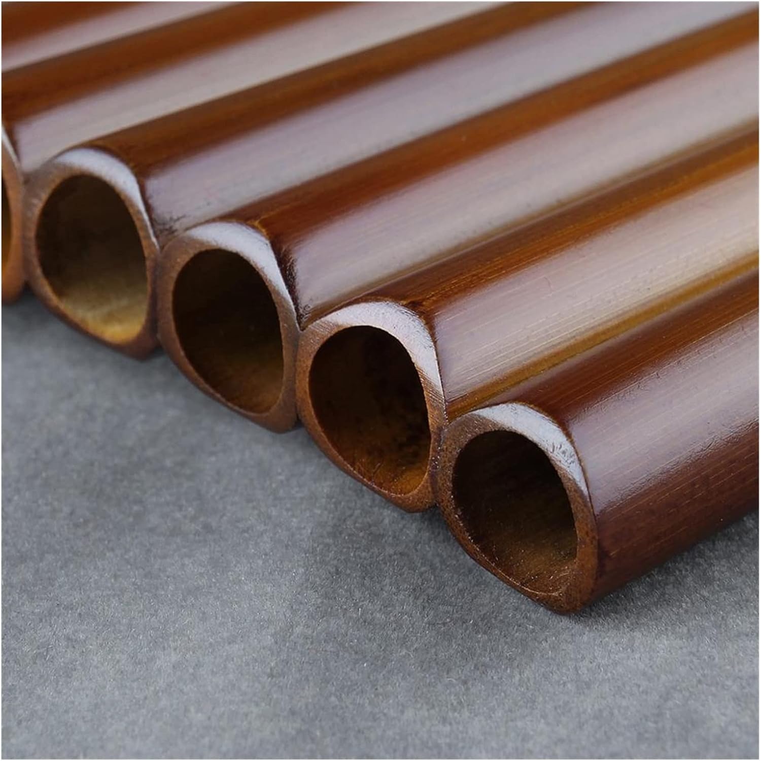 KESHUO Brown Bamboo Pan Flute 8 Pipes G Key Pan Flute Woodwind Musical Instrument Panpipes (Color : Left-Hand)