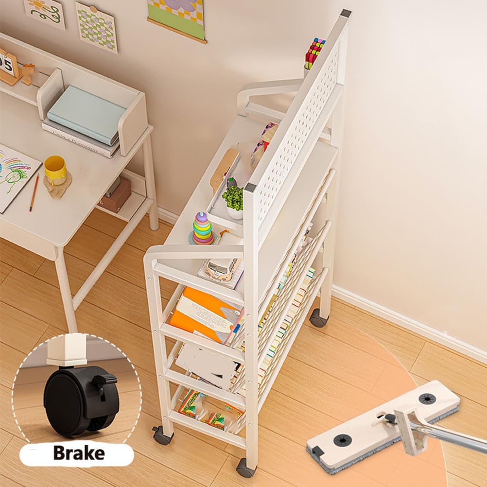 Narrow Bedroom Door Shelf Bookcase Multi-Purpose Carbon Steel Material with Pegboard Space-Saving Display for Pantry Books Decor and Home Storage Solutions,Black,70 * 26 * 115cm