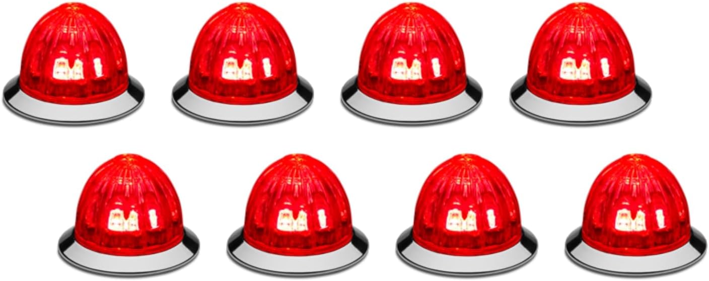 RoadWorks | Red/Clear Mini Watermelon HERO Lights | 8 Pack | HERORCWMMINI-8