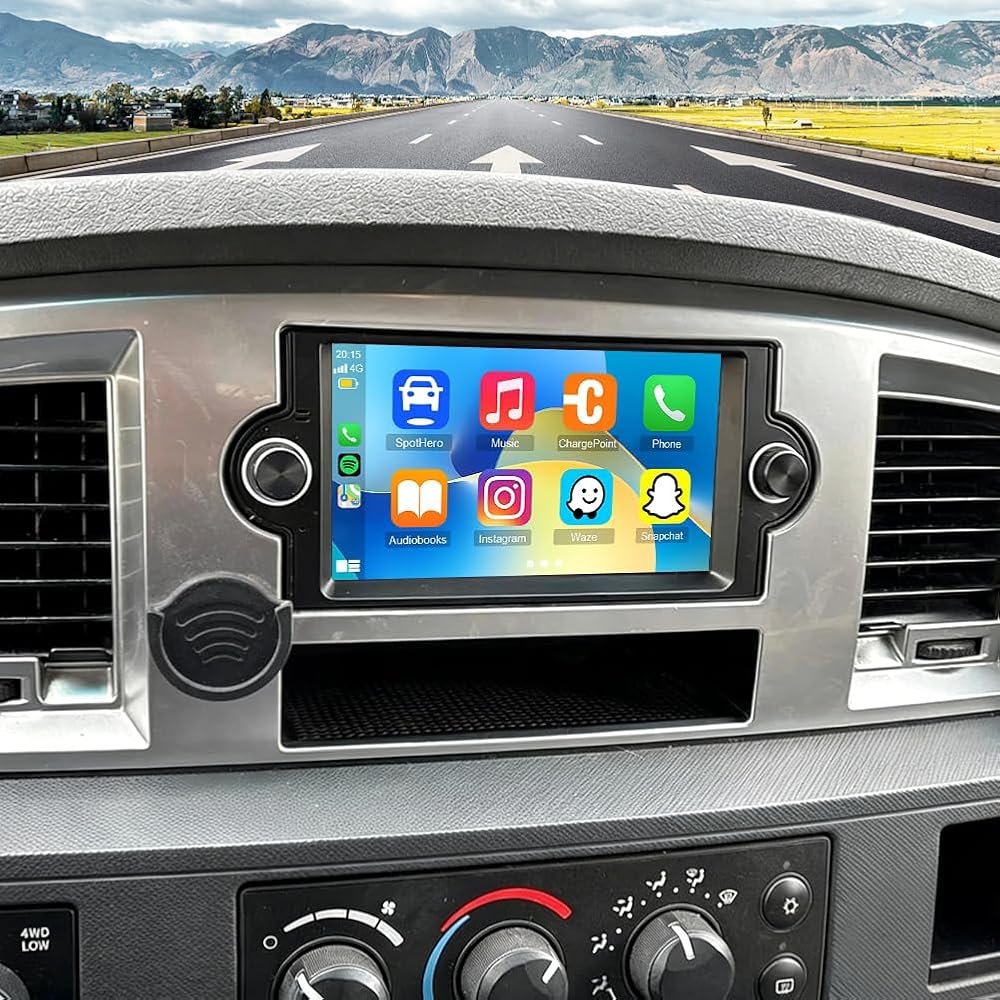 2G+64G Car Radio Upgrade for Dodge Ram 1500 2006-2008 with Wireless CarPlay and Android Auto, 6.86 Inch Touchscreen Android 13 Double Din Car Stereo w/Bluetooth GPS WiFi FM RDS SWC Camera