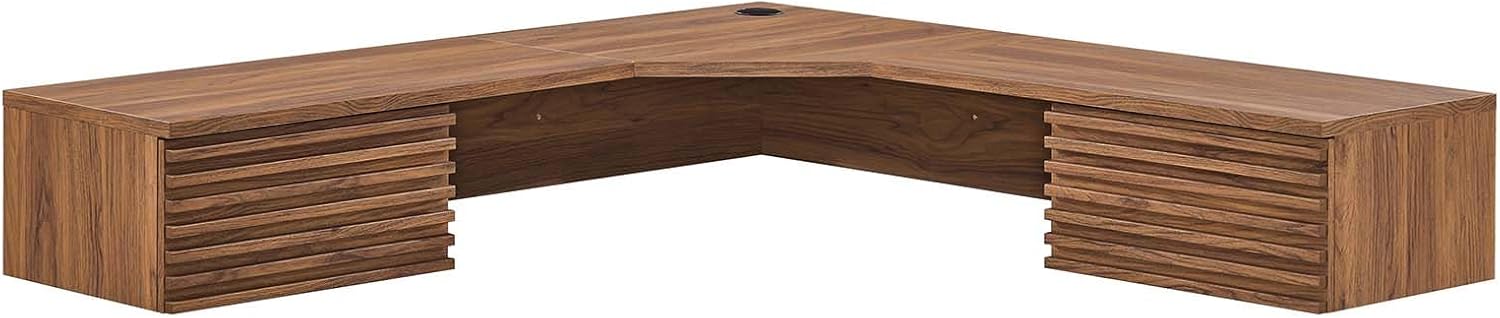 Modway EEI-6181-WAL Render Wall Mount Corner Office Desk, Walnut