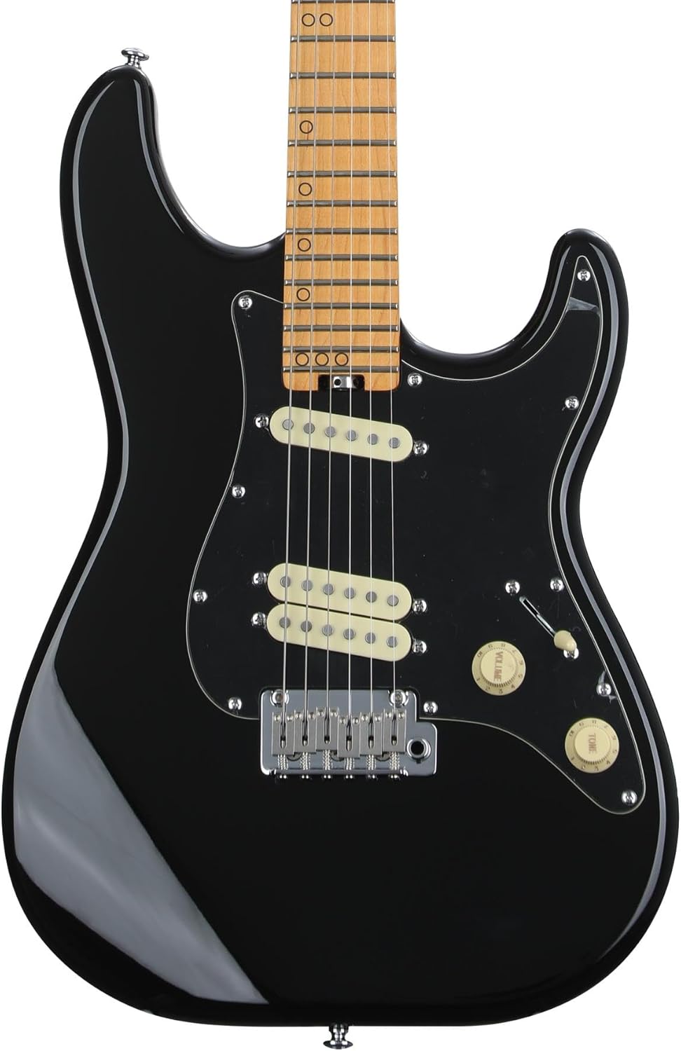 Schecter MV-6 Electric Guitar - Gloss Black with Maple Fingerboard